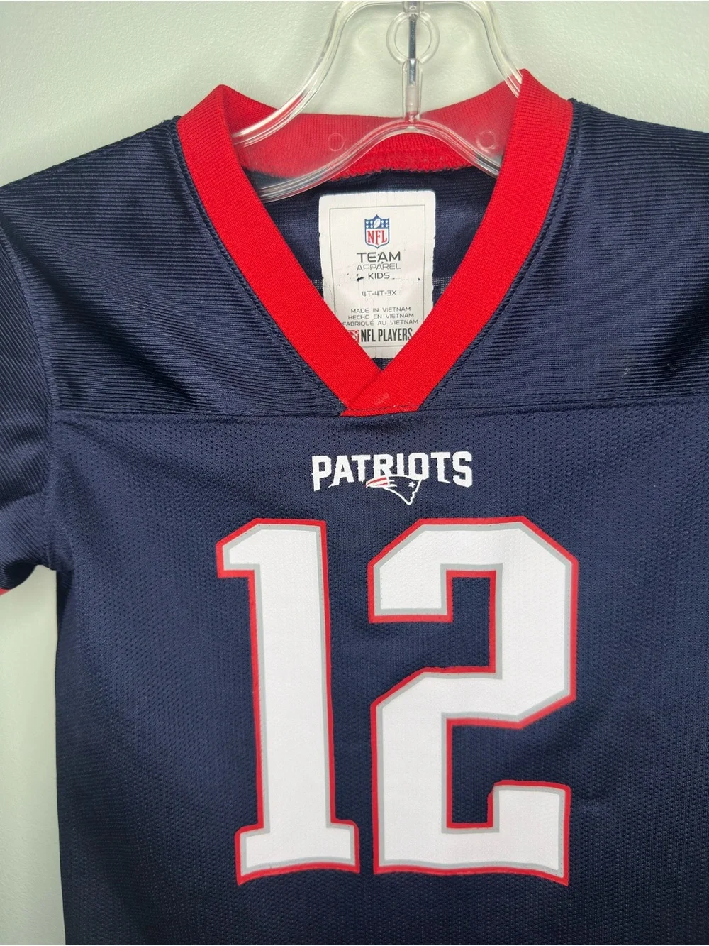 NFL Team Apparel Patriots Tom Brady #12 Jersey Toddler Size 4T Navy Blue